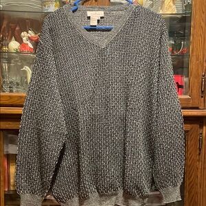 Vintage Ermenegildo Zegna Men's Swester Gray V-Neck Sweater (000409)